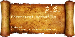 Peresztegi Borbála névjegykártya
